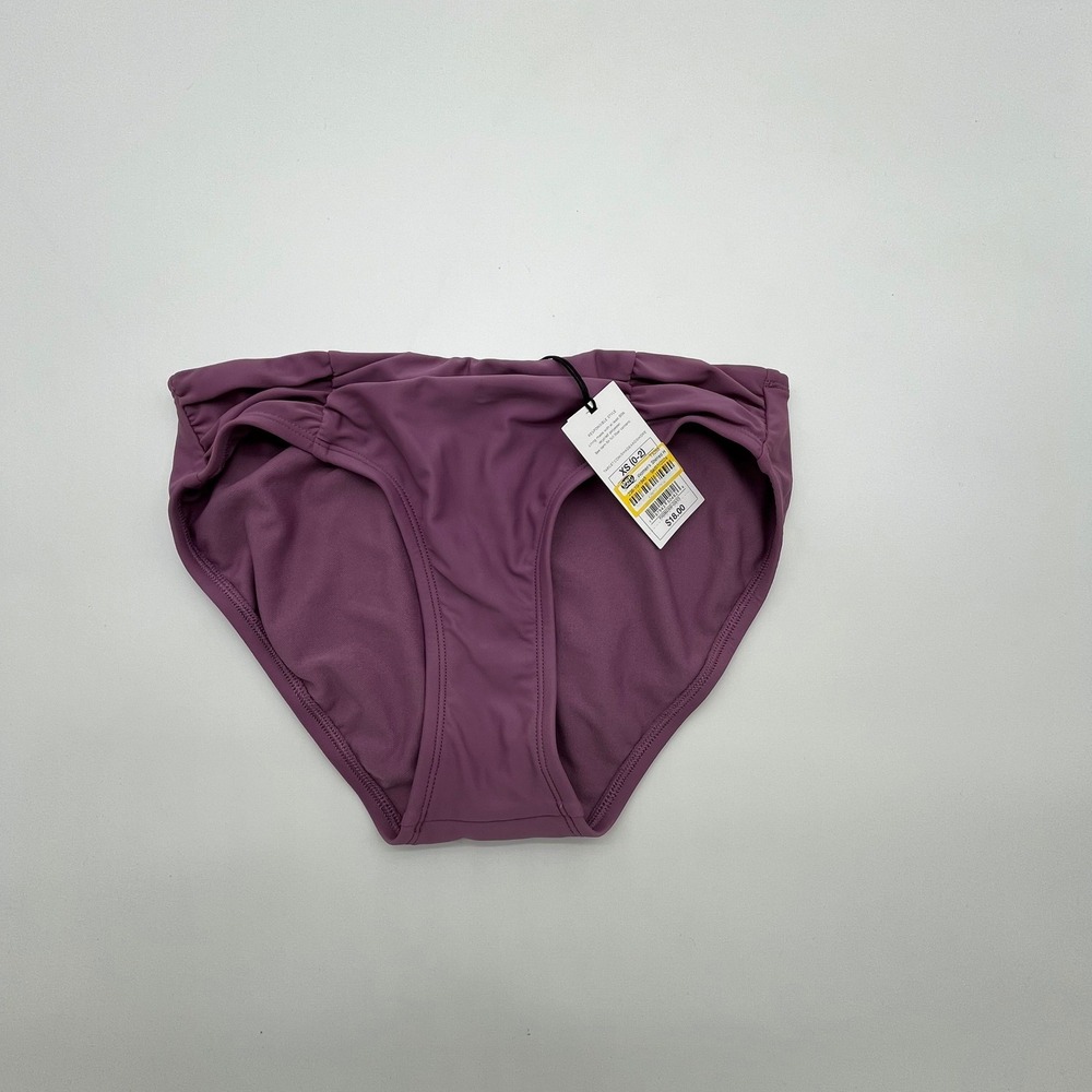Shade & Shore Womens Shirred High Neck Bikini Top Purple XS 0-2